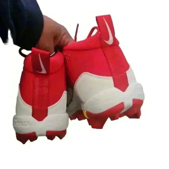 Nike Youth Red And White Trout Fastflex Baseball Cleats 5.5Y - Picture 4 of 14